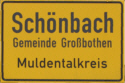 Ortseingangsschild von Schönbach
